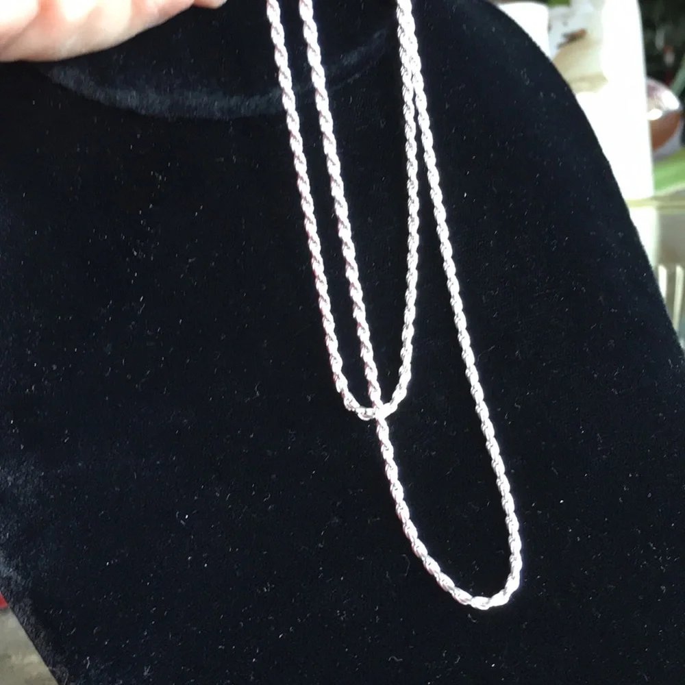Vintage Sterling 22” Twist Rope Chain